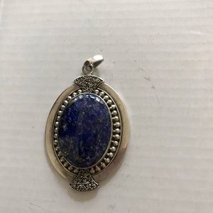 Lapis stone silver pendant